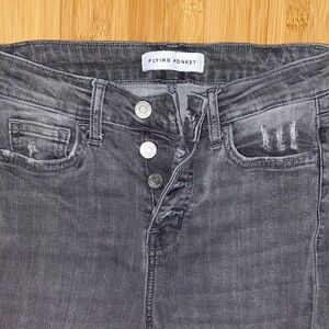 Flying Monkey Women's Charcoal High Rise Jeans